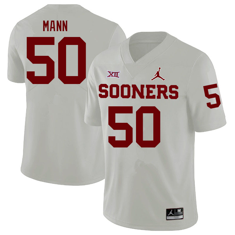 Oklahoma Sooners #50 Jake Mann College Football Jerseys Sale-White